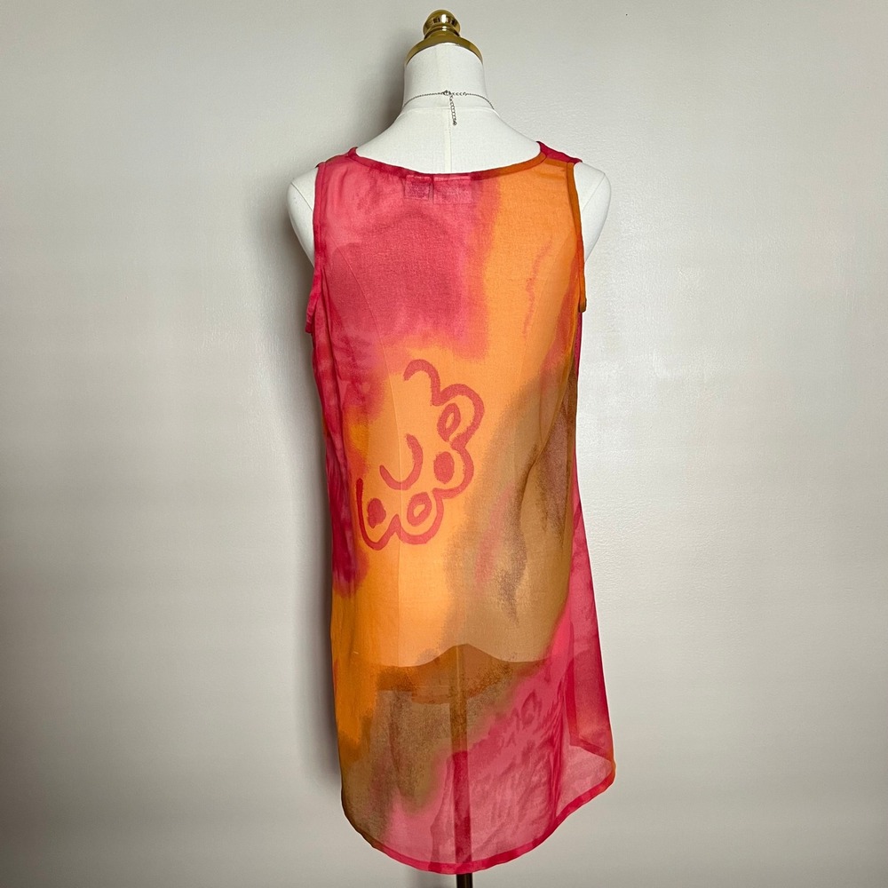 More by Lata Womens Small Abstract Print Sleeveless V-Neck Tunic Top Pink - Picture 3 of 7